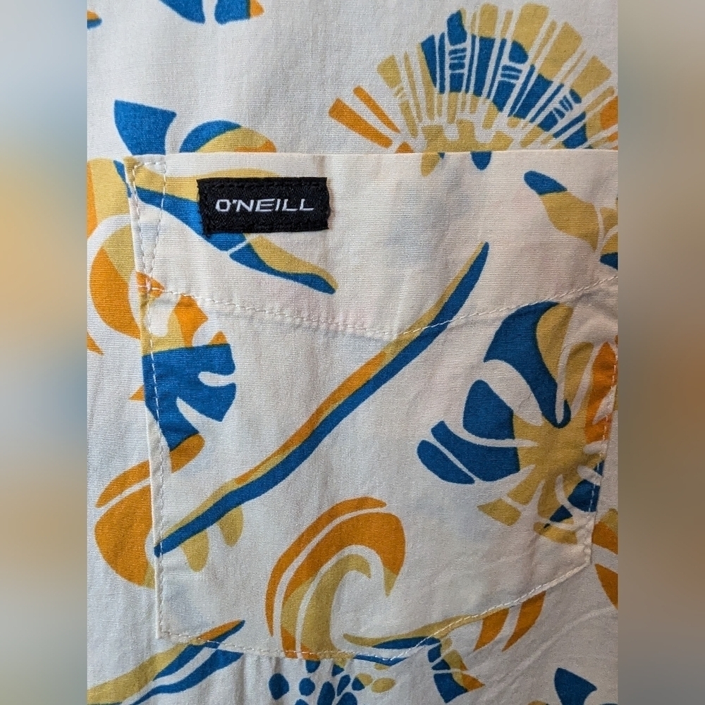 New O'Neill Cotton Shirt Oasis Tropical Short Sleeve Modern Fit  Sz XL or XXL - Picture 12 of 14